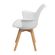 Cadeira com Bracos Joly Wood Or Design Assento Em Polipropileno Branco Base Madeira -3-